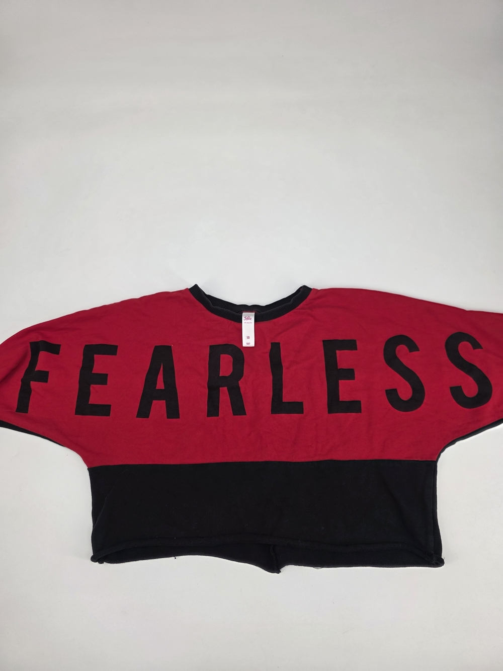 Justice "FEARLESS" Cropped Sweatshirt Size 10